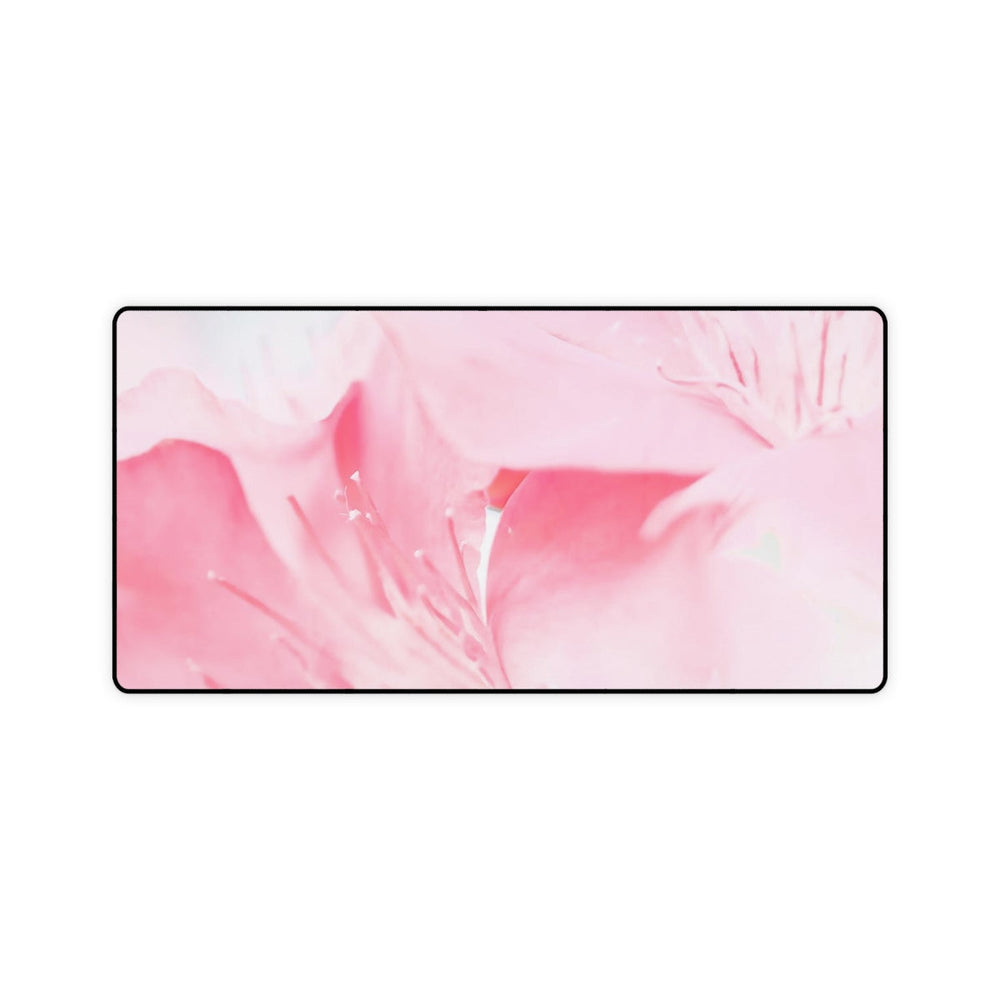 Wide Width Desk Mat, Pink Flower Bloom, Peaceful Spring Nature