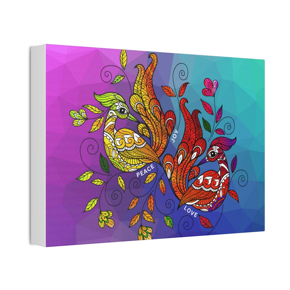 Canvas Print, Multicolor Wild Peacock Print, v2