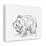 Canvas Gallery Wrap - Wall Art, Beer Wildlife, Line Art Sketch Print