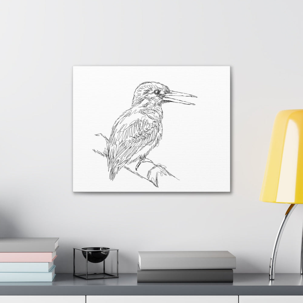 Canvas Gallery Wrap - Wall Art, Bird Wildlife, Line Art Sketch Print