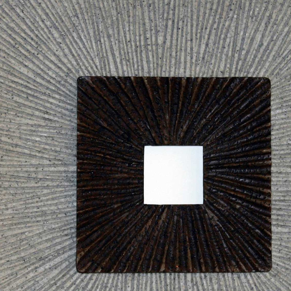 1 x 14 x 14 Brown & Gray Square Ribbed - Wall Art