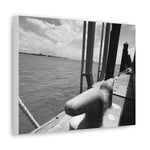 Canvas Gallery Wrap - Wall Art, Say It Soul Black And White Ocean Harbor