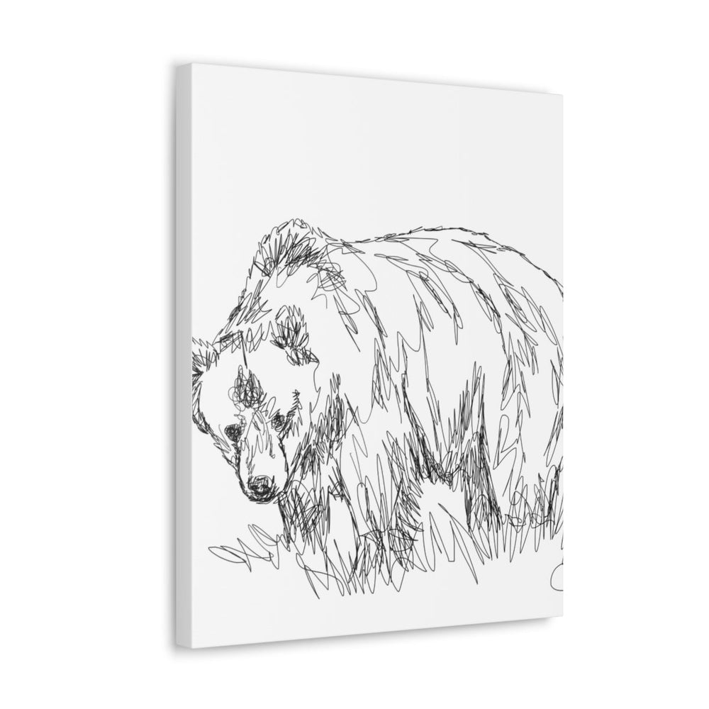 Home Decor, Canvas Gallery Wrap Vertical Wall Art, Beer Wildlife, Line Art Sketch Print