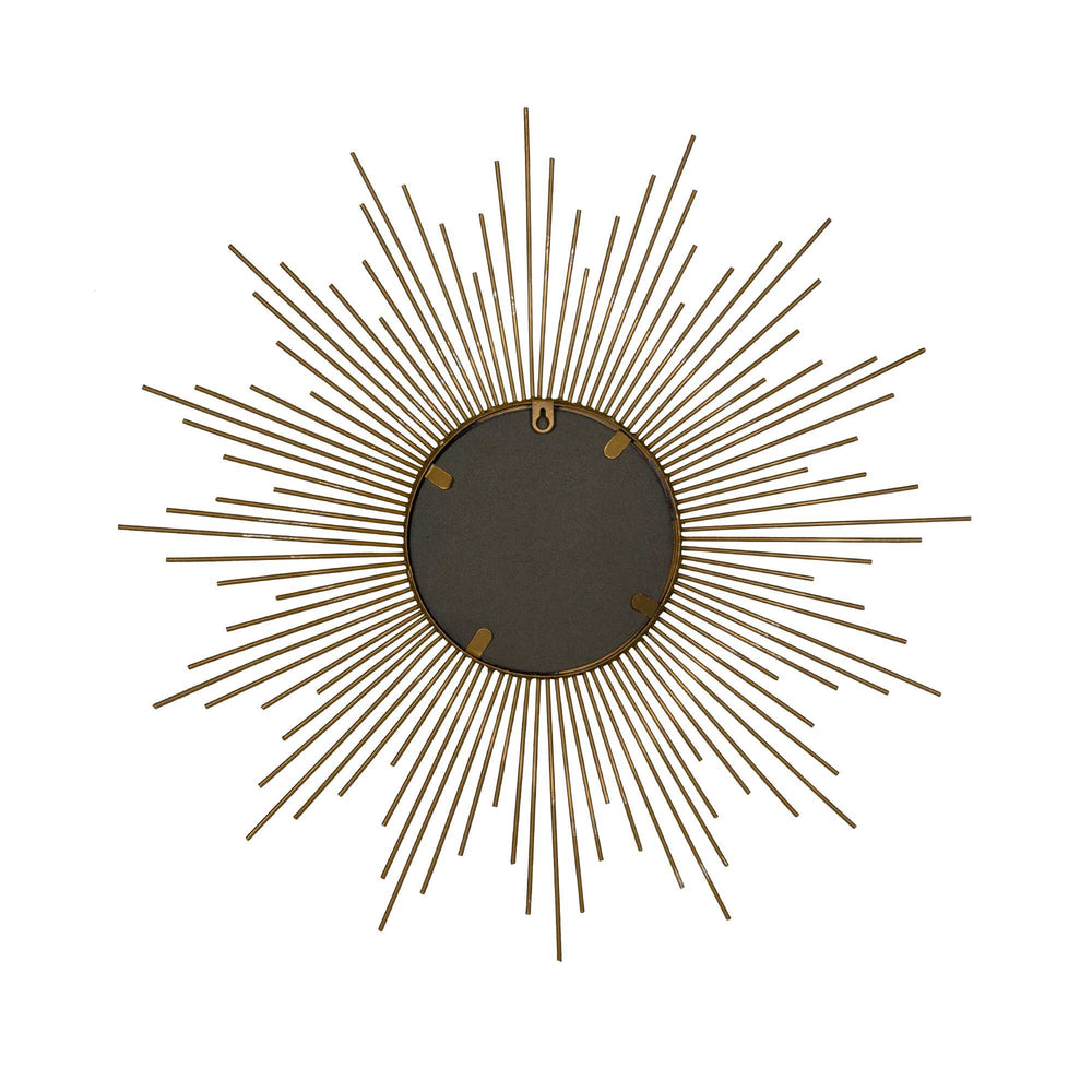 26 Round Gold Metal Sunburst Framed Wall Mirror