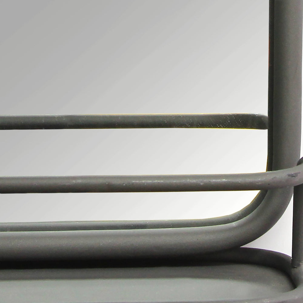 24 Chic Rectangular Gunmetal Framed Mirror with Shelf