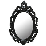 Glossy Black Oval Glass Wall Mirror