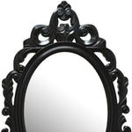 Glossy Black Oval Glass Wall Mirror