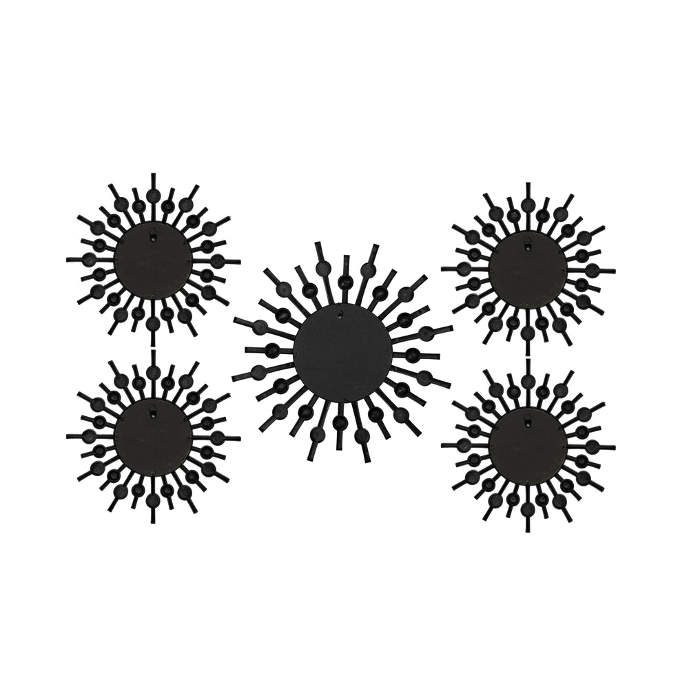 Distressed Bronze Burst Metal Framed Wall Mirror