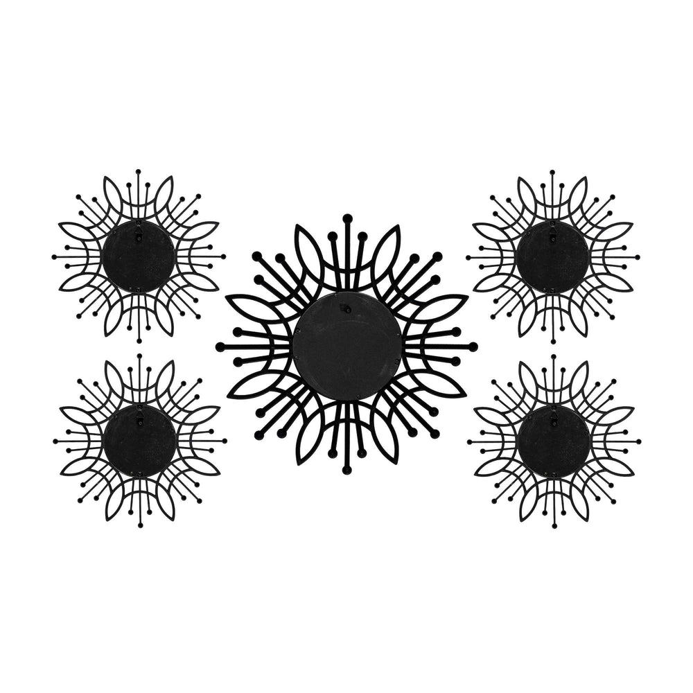 15.5 Round Silver Burst Metal Framed Wall Mirror