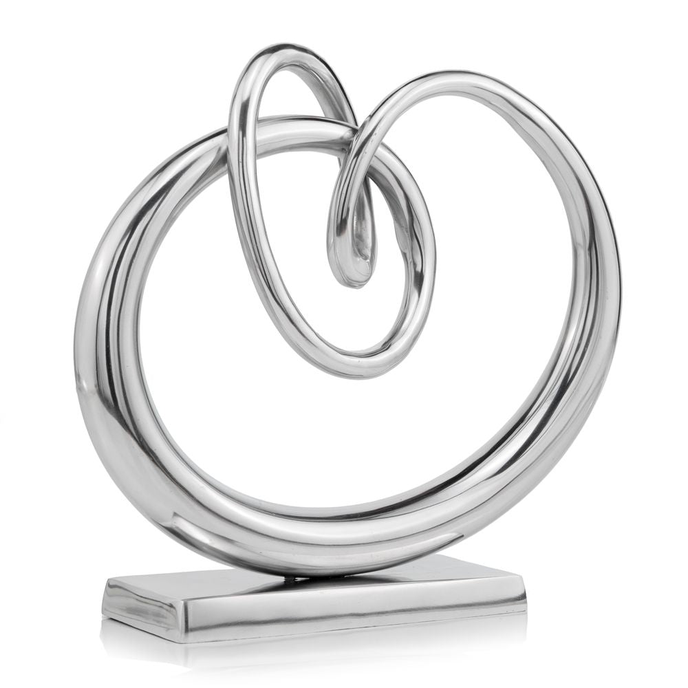 5" x 17" x 17" Buffed Twisted Knot Sculpture