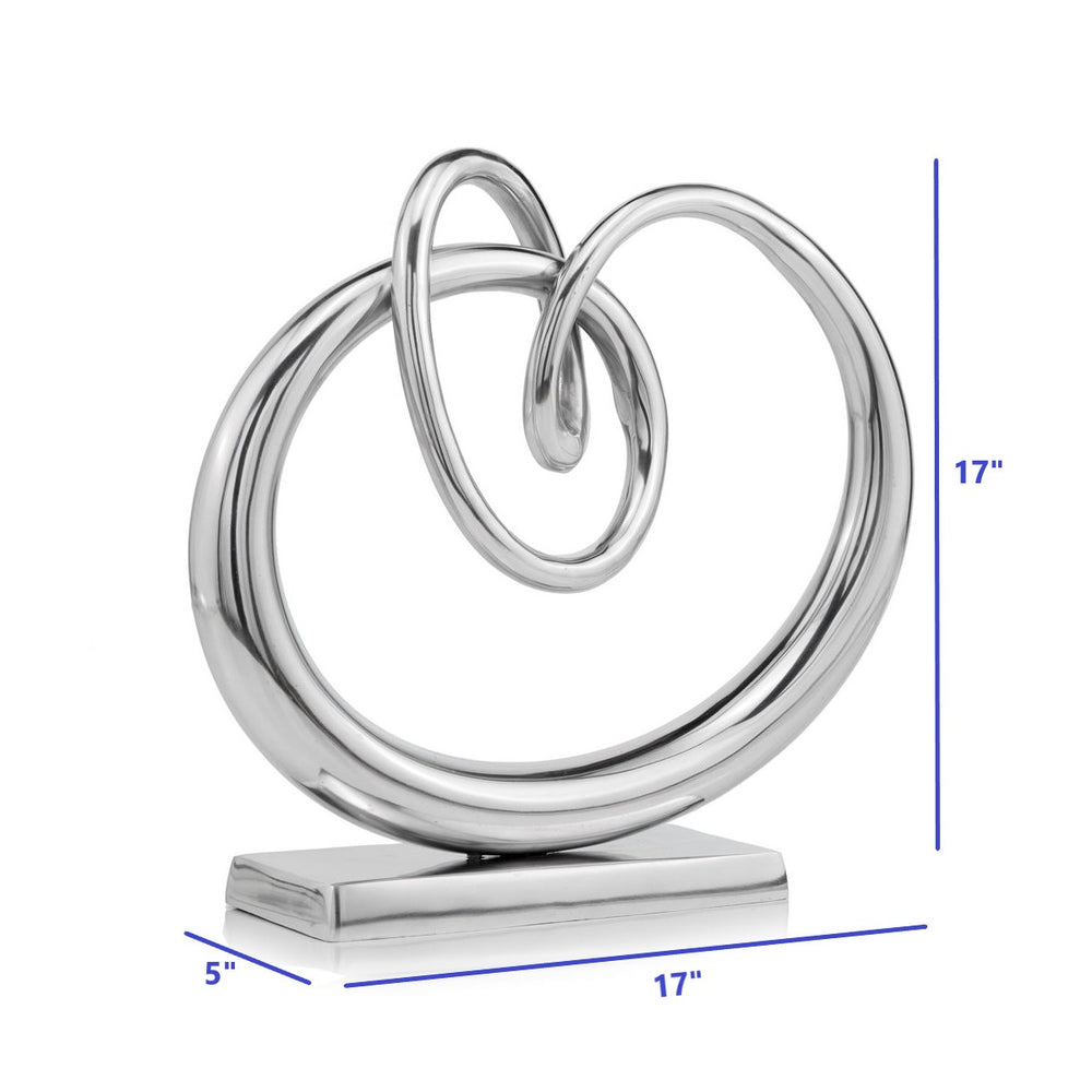 5" x 17" x 17" Buffed Twisted Knot Sculpture