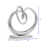 5" x 17" x 17" Buffed Twisted Knot Sculpture