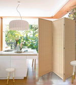 Natural Color Bamboo 3 Panel Room Divider Screen
