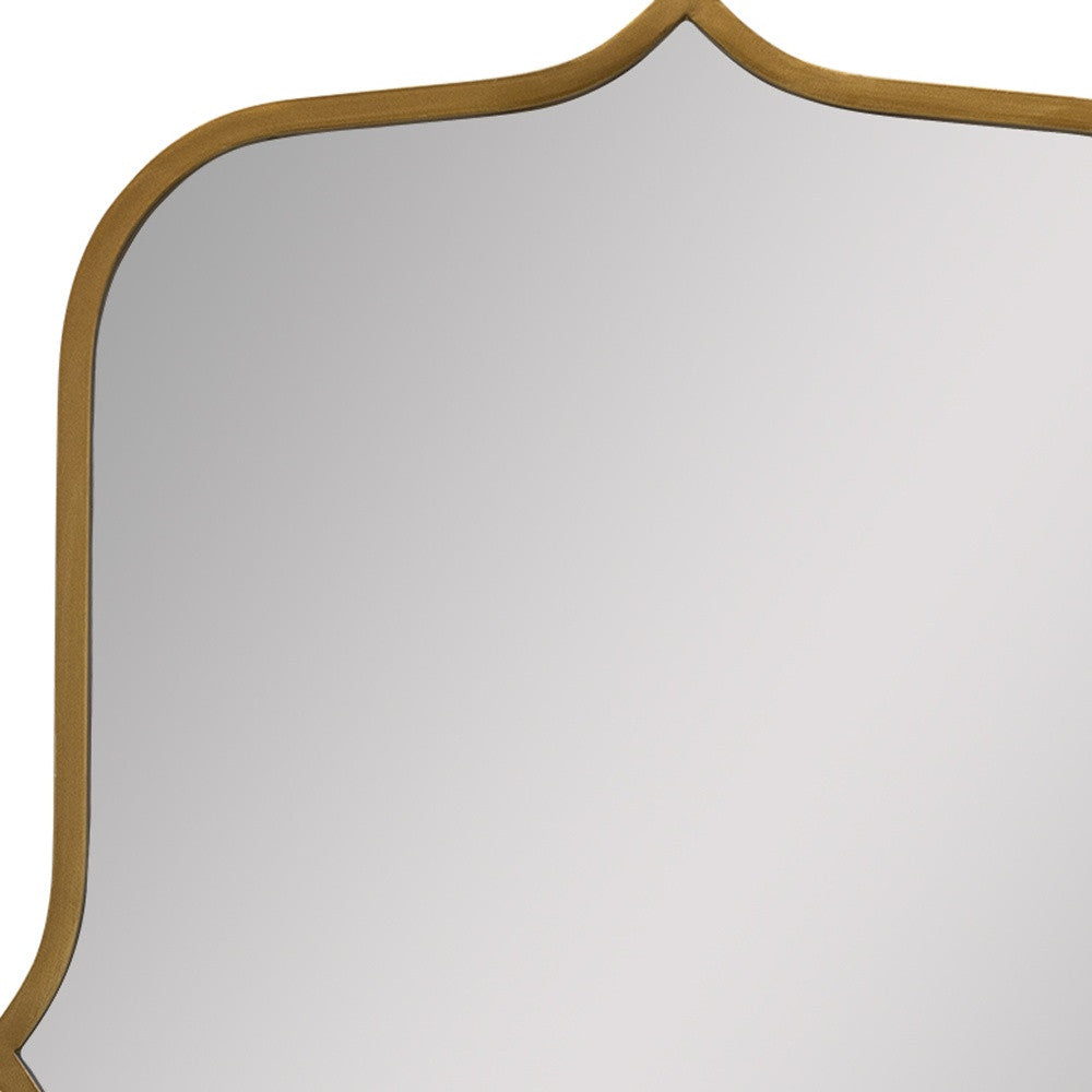 Antiqued Gold Scallop Framed Mirror