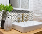 4" x 4" Black And White Mosaic Peel and Stick Removable Tiles