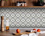 4" x 4" Black And White Mosaic Peel and Stick Removable Tiles