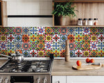 5" x 5" Festival Brights Mosaic Peel and Stick Removable Tiles
