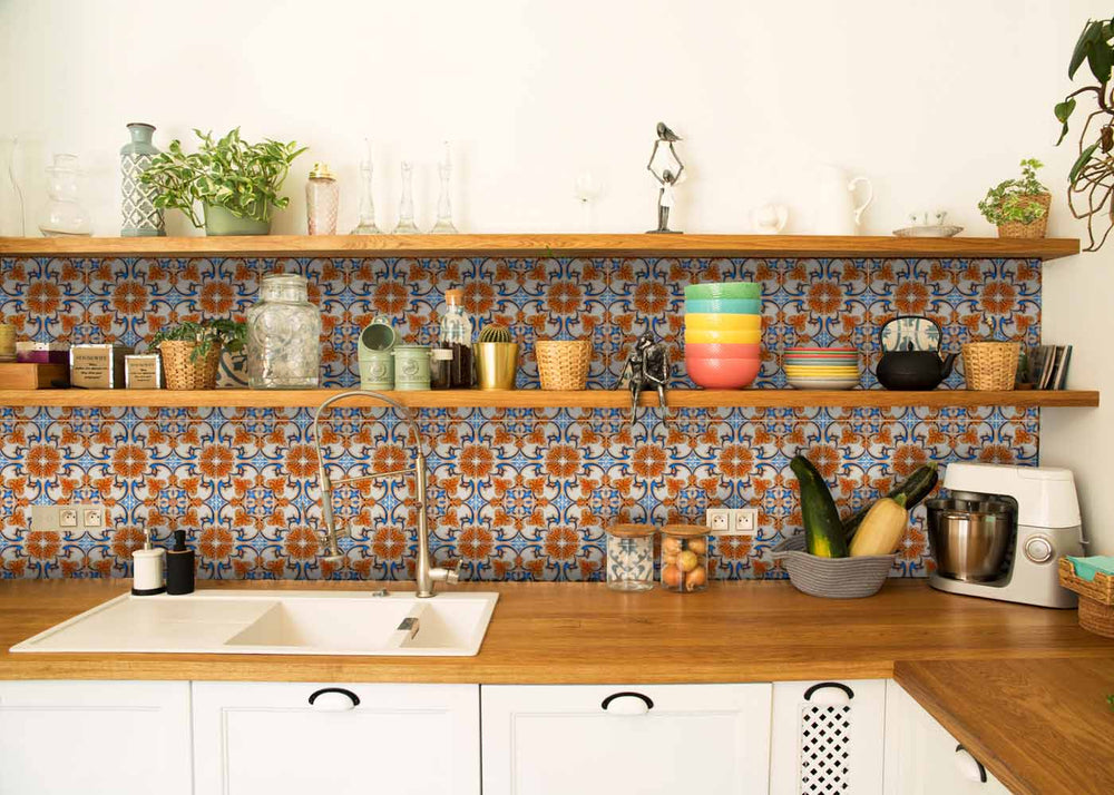 7" X 7" Queen Mosaic Removable  Peel and Stick Tiles