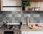 4" X 4" Gray and White Mosaic Peel and Stick Removable Tiles