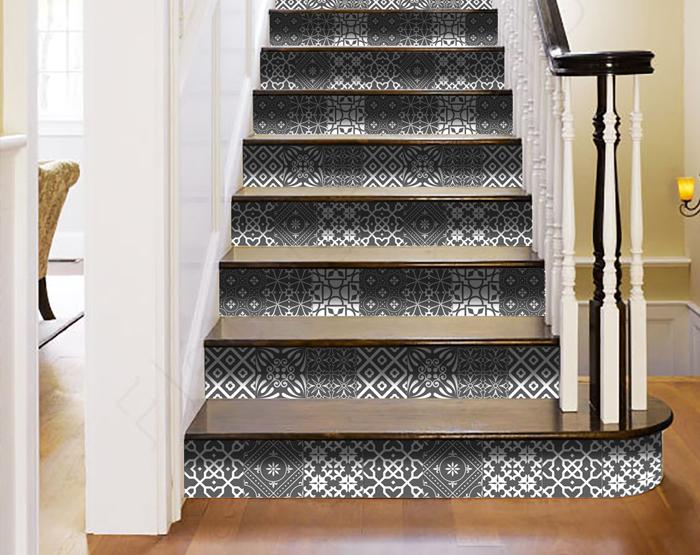 5" X 5" Gray and White Mosaic Peel and Stick Removable Tiles