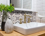 8" x 8" Light Brown and White Mosaic Peel and Stick Removable Tiles