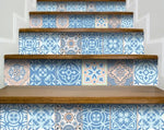6" x 6" Ocean Blue Mosaic Peel and Stick Removable Tiles
