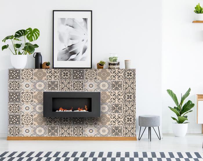 6" x 6" Espresso Brown Mosaic Peel and Stick Removable Tiles