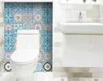 8" x 8" Sky Blue Mosaic Peel and Stick Removable Tiles