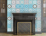 8" x 8" Sky Blue Mosaic Peel and Stick Removable Tiles