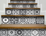 5" x 5" Shades of Black Mosaic Peel and Stick Removable Tiles