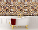 5" x 5" Shades of Brown Mosaic Peel and Stick Removable Tiles