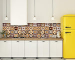 7" x 7" Shades of Brown Mosaic Peel and Stick Removable Tiles