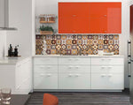 7" x 7" Shades of Brown Mosaic Peel and Stick Removable Tiles