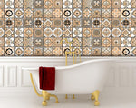 6" x 6" Shades of Taupe Mosaic Peel and Stick Removable Tiles
