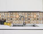 6" x 6" Shades of Taupe Mosaic Peel and Stick Removable Tiles