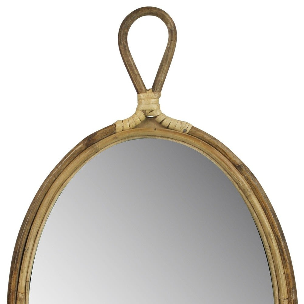 Oval Bamboo Wall Mirror