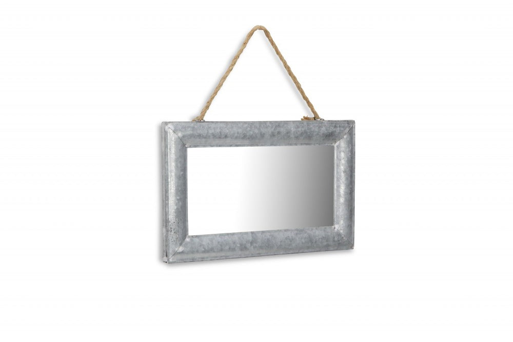 Galvanized Metal Hanging Mirror