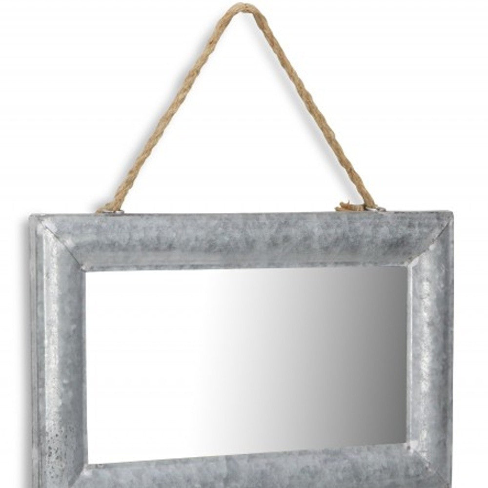 Galvanized Metal Hanging Mirror