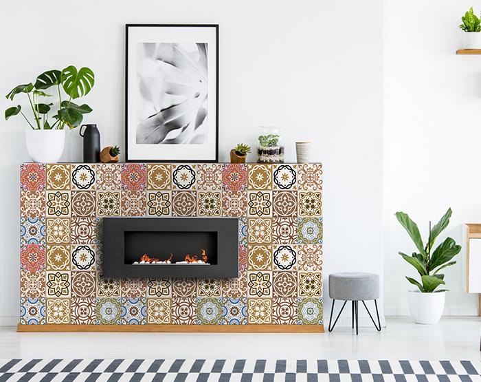 7" x 7" Snickerdoodle Mosaic Pop Peel and Stick Removable Tiles
