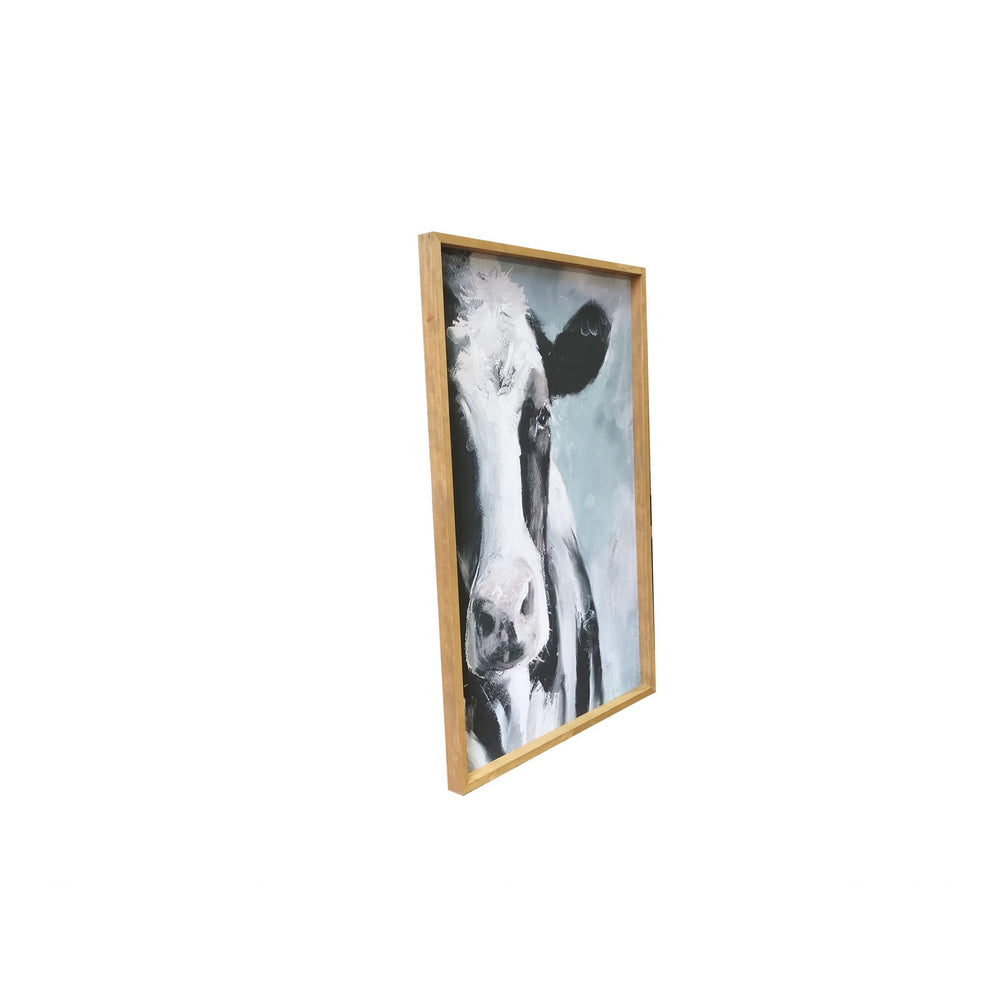 Sweet Cow Wooden Framed Canvas Wall Art