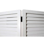 White Louvered Three Panel Room Divider Screen