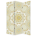 Blue Boho Mandala Three Panel Room Divider Screen