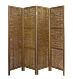 Brown Willow Four Panel Room Divider Screen