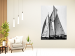 30" Sailboat in Action Giclee Wrap Canvas Wall Art