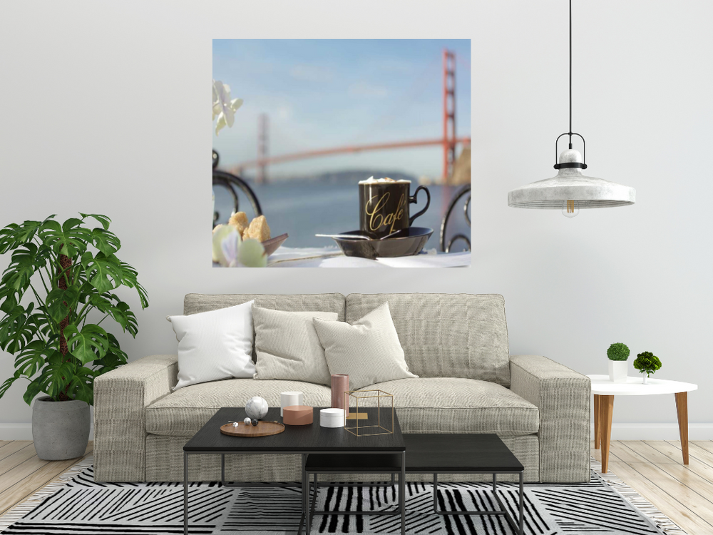 Café Mug Golden Gate Bridge 2 Giclee Wrap Canvas Wall Art