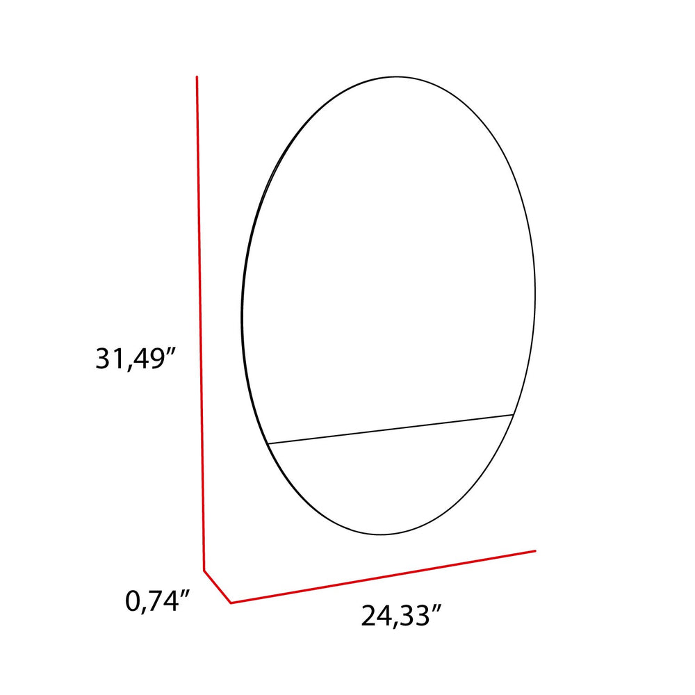 Modern Oval Shaped Wall Mirror