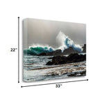 33" Dramatic Crashing Wave Giclee Wrap Canvas Wall Art