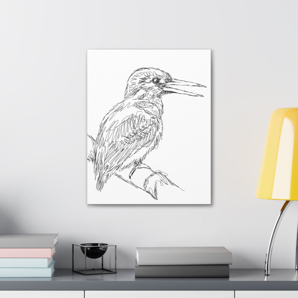 Home Decor, Canvas Gallery Wrap Vertical Wall Art, Bird Wildlife, Line Art Sketch Print