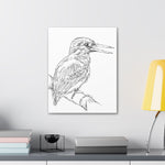 Home Decor, Canvas Gallery Wrap Vertical Wall Art, Bird Wildlife, Line Art Sketch Print