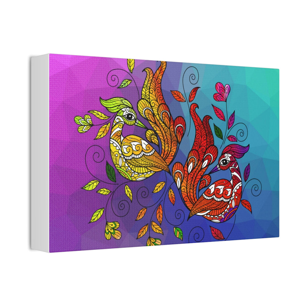 Canvas Print, Multicolor Wild Peacock Print, v3